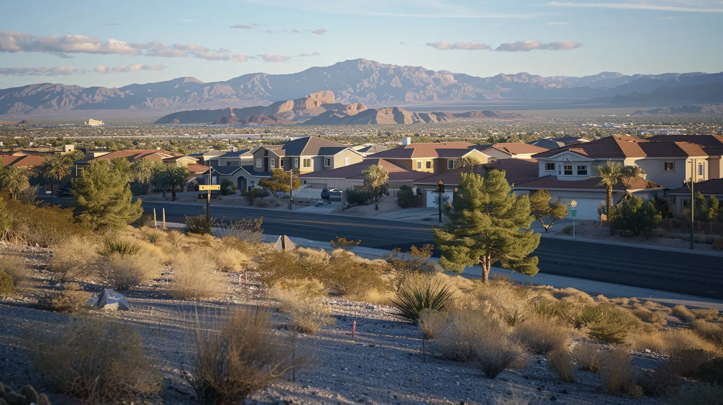 a polished, sunlit las vegas home showcases a modern home addition, illustrating a successful collaboration between a skilled contractor and discerning homeowners, surrounded by a vibrant desert landscape.