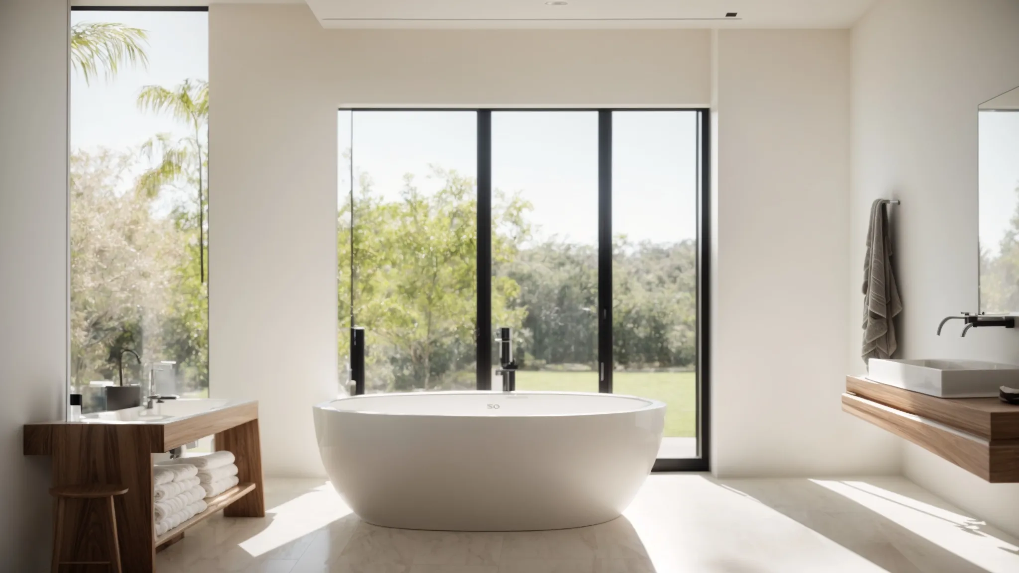 a pristine, elegantly designed bathroom featuring sleek fixtures and soft natural light, highlighting a sense of tranquility and renewal, perfect for showcasing the beauty of a recent remodel. a pristine, elegantly designed bathroom featuring sleek fixtures and soft natural light, highlighting a sense of tranquility and renewal, perfect for showcasing the beauty of a recent remodel.
