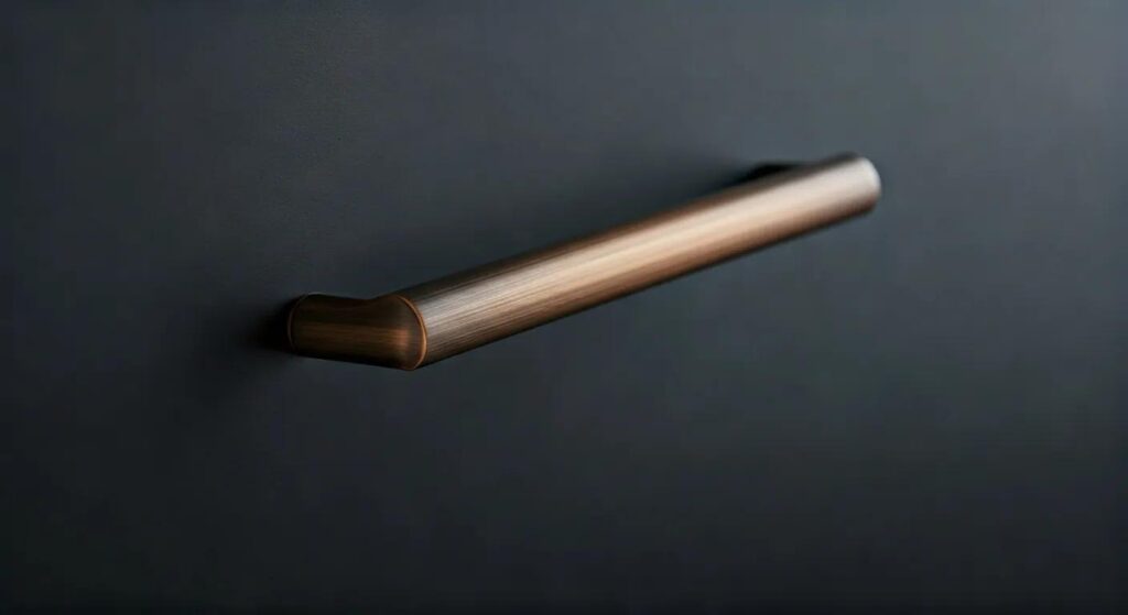 Modern kitchen cabinet hardware featuring mixed metal finishes and integrated designs showcasing current trends