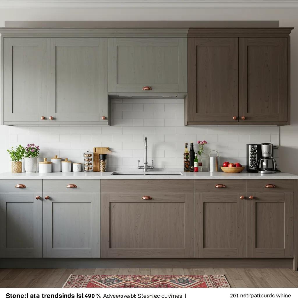 Stylish kitchen displaying the latest trends in affordable cabinet styles including Shaker and modern designs