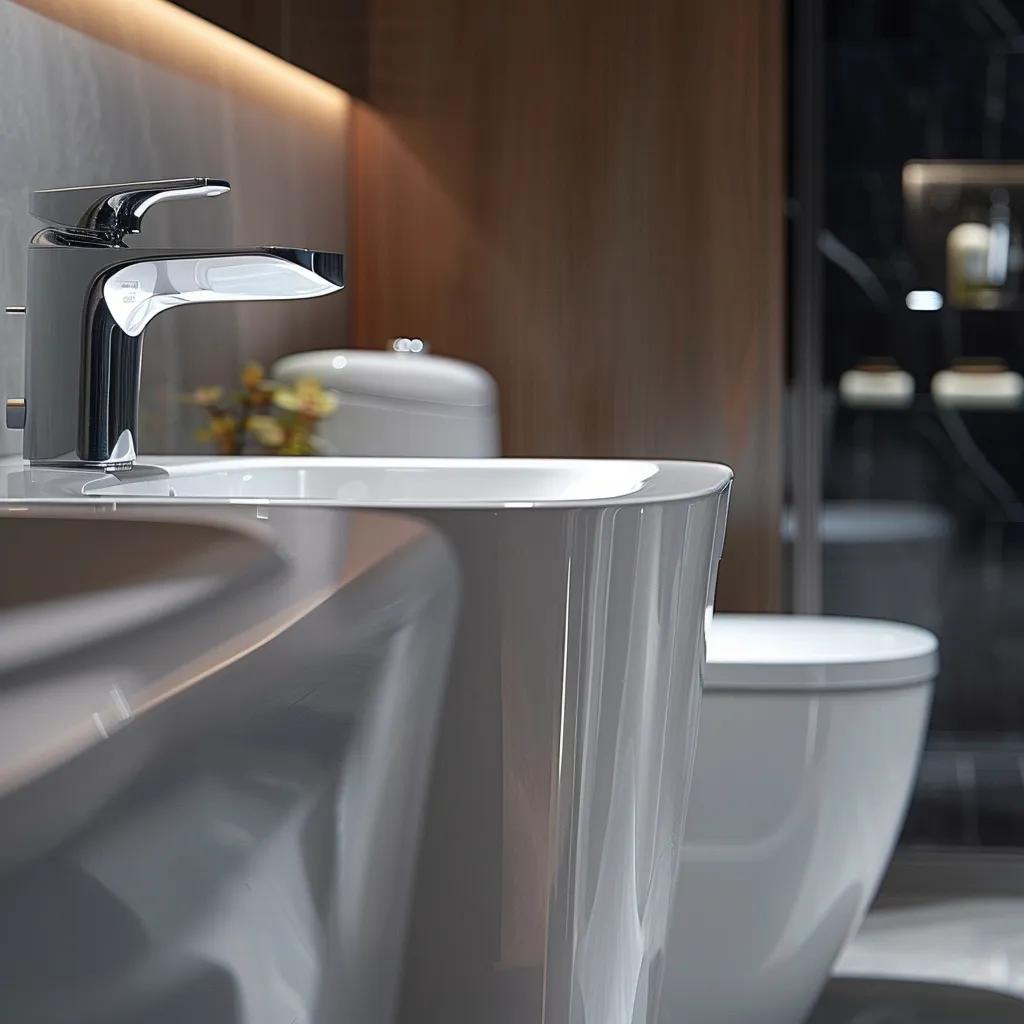 Innovative smart bathroom fixtures showcasing modern technology and luxury design
