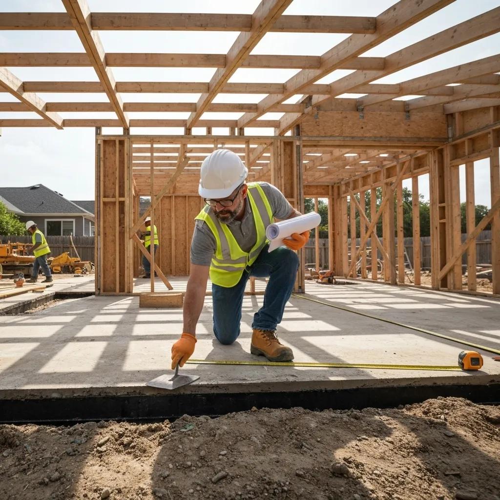 Professional inspecting home structure for addition planning
