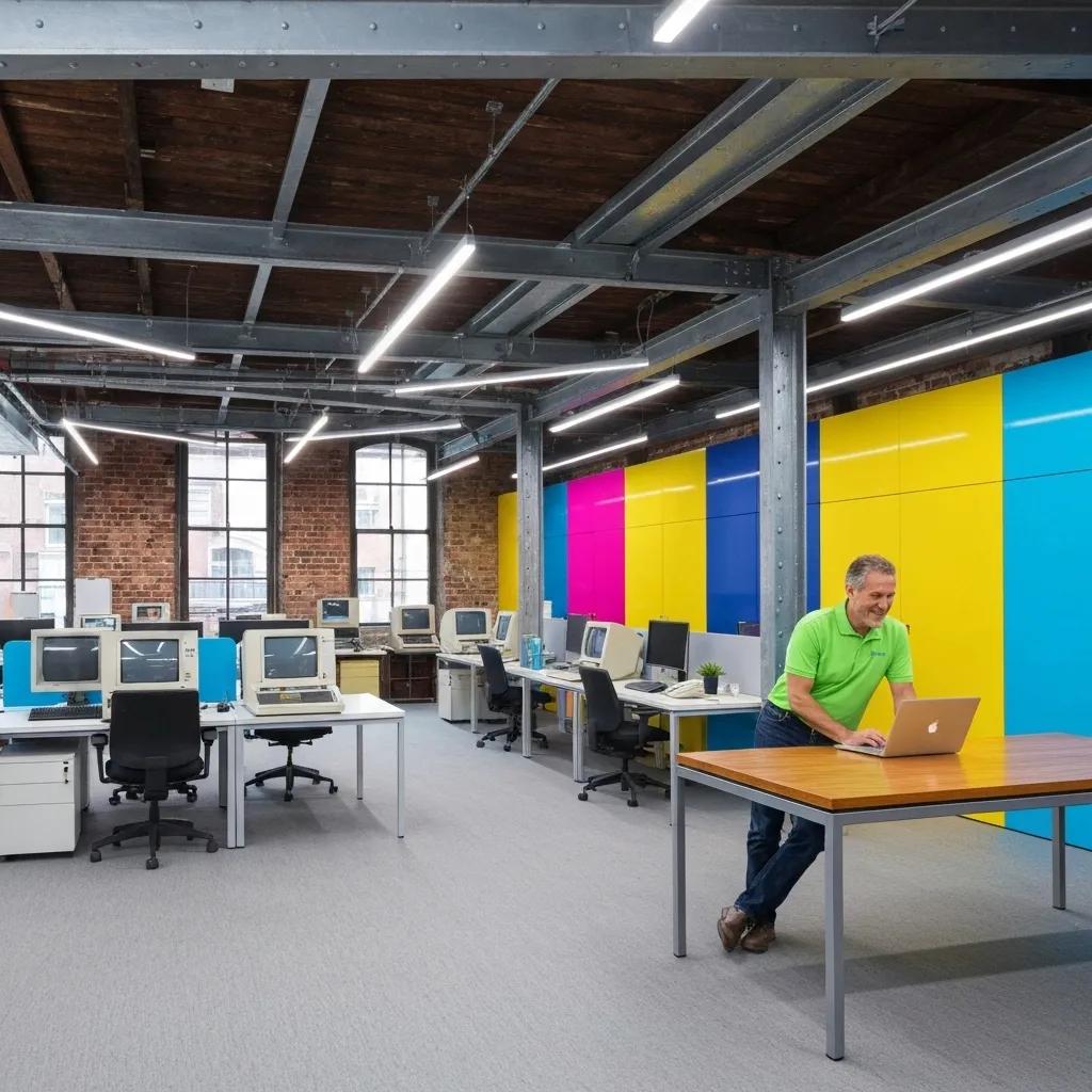 Energy-efficient office technologies including LED lighting, smart thermostats, and HVAC systems